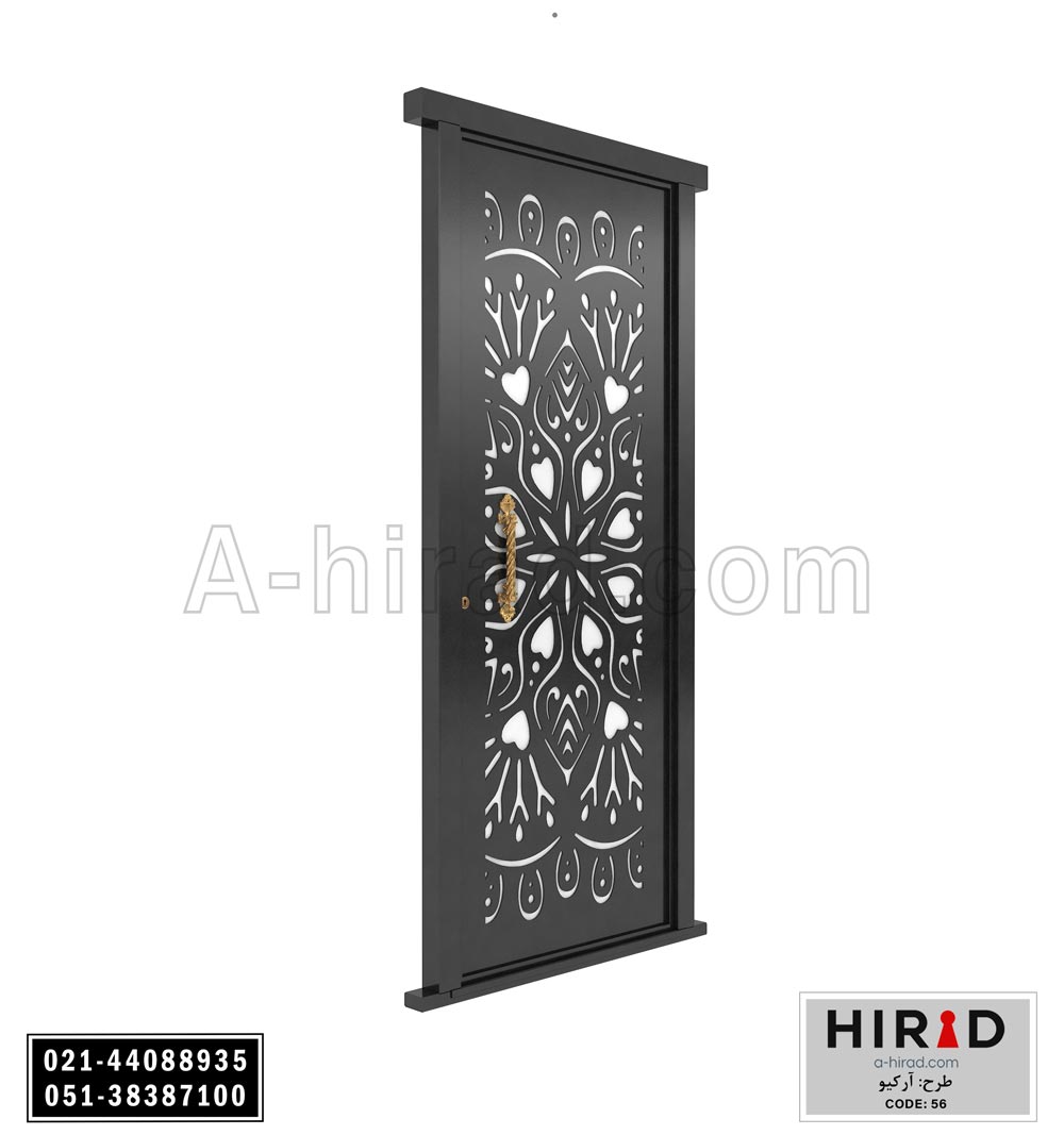 درب فلزی لیزری تک لنگه هیراد کد 1056 عرض 108 ارتفاع 223 